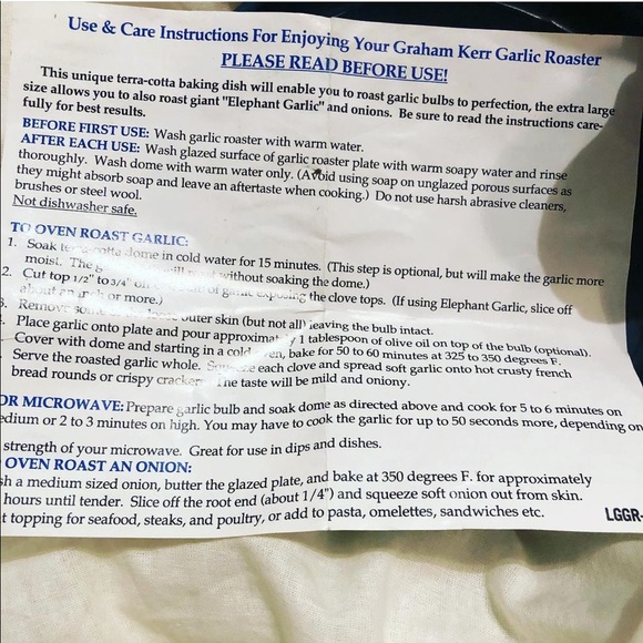 Graham Kerr Garlic Roaster Kitchen Terracotta Baking Dish Poshmark